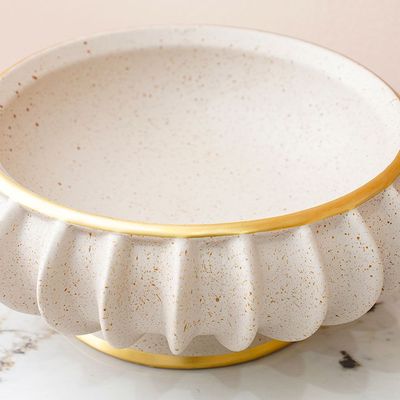 Lila Fruit Bowl Beige/Gold 28.7x28.7x11.5Cm