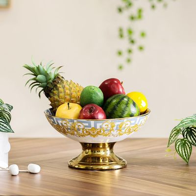 Aaliyah Fruit Bowl Gold 30.5x30.5x16Cm
