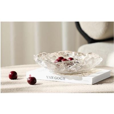 Percy Glass Tray White 26.5x25.5x6.5Cm 