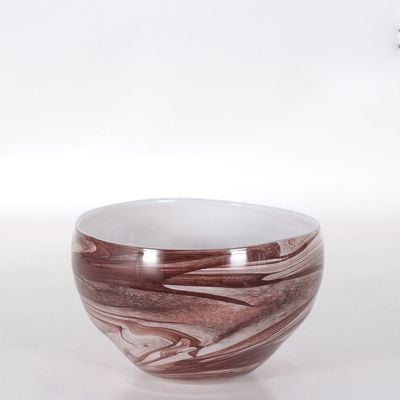 Aw24 Diana Care Culture Glass Bowl Rose Marbled 22.5X13.5Cm