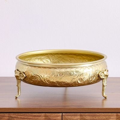 Adira Orante Metal Urli Bowl Gold 39.50X38.50X13Cm