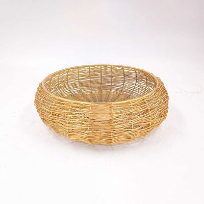 وعاء أفرا المعدني المنسوج ذهبي 26×26×7.5 سم