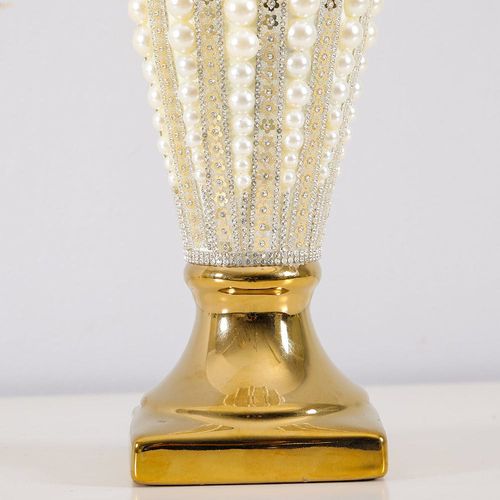 Juliet Candle Holder Gold,White 9.5X9.5X25.8cm