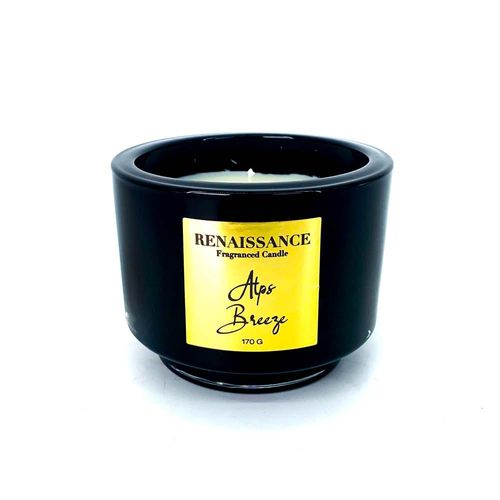 Renaissance 170G Scented Candle,Black Jar,Alps Breeze 9.5X9.5X10 cm
