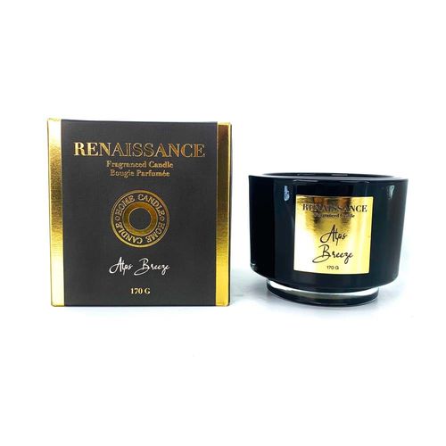 Renaissance 170G Scented Candle,Black Jar,Alps Breeze 9.5X9.5X10 cm