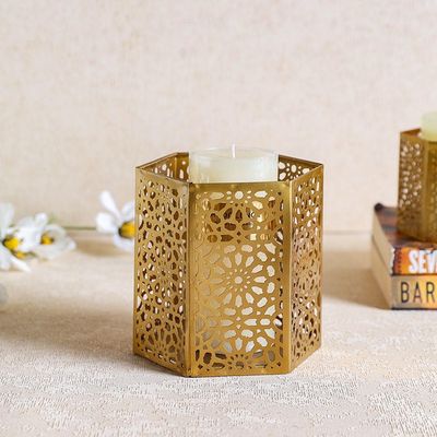 Aliena Votive Holder Gold H:14CM