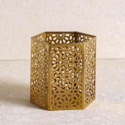 Aliena Votive Holder Gold H:14CM