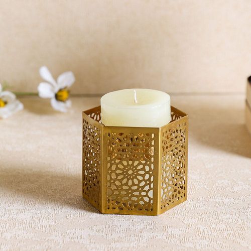 Shop Seletti Beaded candle holder Gold 17x17x12cm 89906C Online