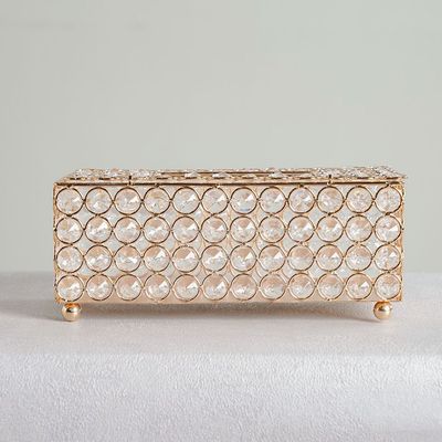 Seletti Crystel Tissue Holder Gold 24x12.5x10 Cm