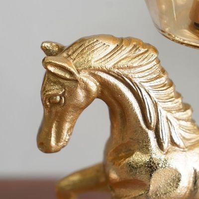 Ahsina Horse Décor Candle Holder Gold 20X13X32Cm