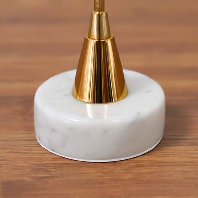 Aleeza Metal Candle Holder With White Marble Base 7.5 X 7.5 X 39Cm 