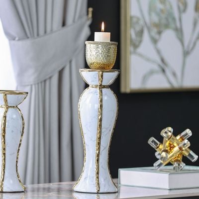 Eftinan Candle Holder Gold/Black-11 x 11 x 30.5 Cm 