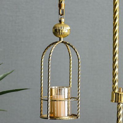 Medalion Metal Candle Holder 20x90x20Cm Gold