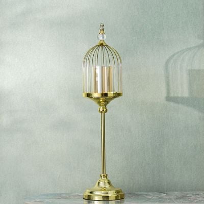 Medalion Metal Candle Holder 20x20x70Cm Gold