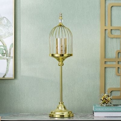 Medalion Metal Candle Holder 20x20x70Cm Gold