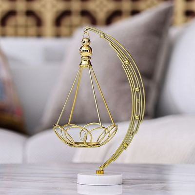 Medalion Metal Candle Holder 17x15x35Cm Gold