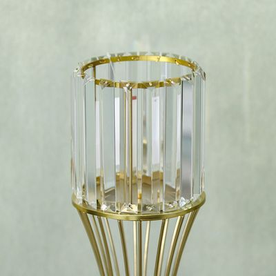 Medalion Metal Candle Holder 18x18x50Cm Gold