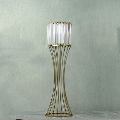 Medalion Metal Candle Holder 18x18x50Cm Gold