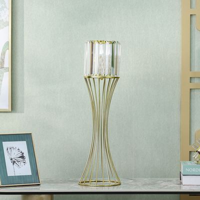 Medalion Metal Candle Holder 18x18x60cm Gold