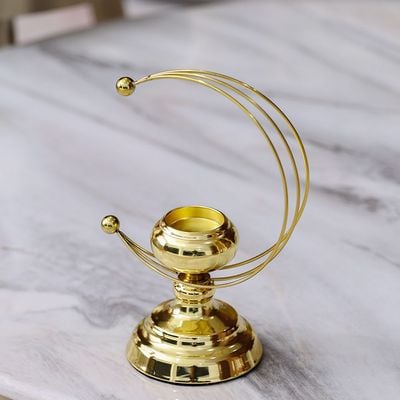 Medalion Metal Candle Holder 12x12x25Cm Gold