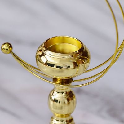 Medalion Metal Candle Holder 12x12x25Cm Gold