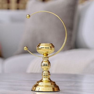 Medalion Metal Candle Holder 12x12x30Cm Gold