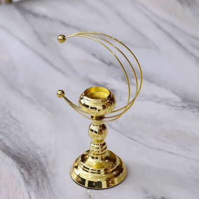 Medalion Metal Candle Holder 12x12x30Cm Gold
