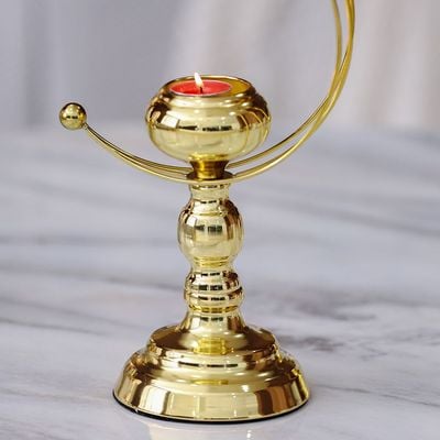 Medalion Metal Candle Holder 12x12x30Cm Gold