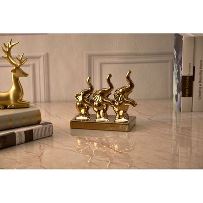 Liana Elephant T Light Holder 19X9X18Cm Gold