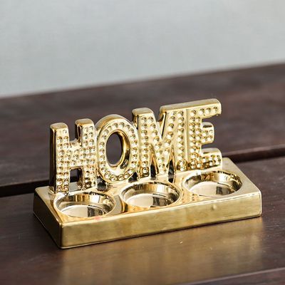 Liana T Light Holder Home 17x7x7.5Cm Gold