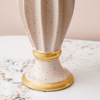 Lila Candle Holder Beige/Gold 11.8x11.8x35.5Cm