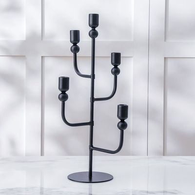 Celesta Metal Candle Holder Black 25.5X25.5X50Cm