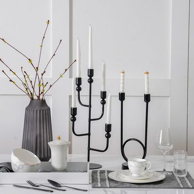 Celesta Metal Candle Holder Black 25.5X25.5X50Cm