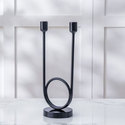 Celesta Metal Candle Holder Black 15.5X12X37.5Cm 