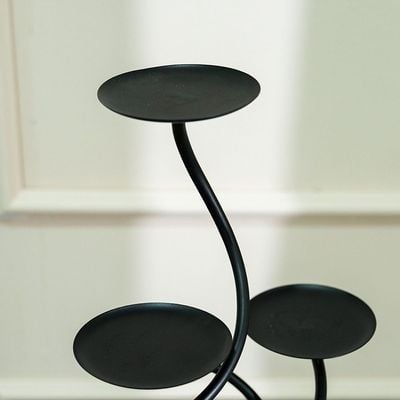 Celesta Metal Candle Holder Black 20.5X46Cm 