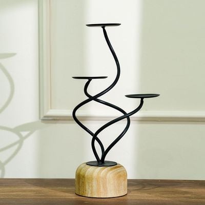 Celesta Metal Candle Holder Black 20.5X46Cm 