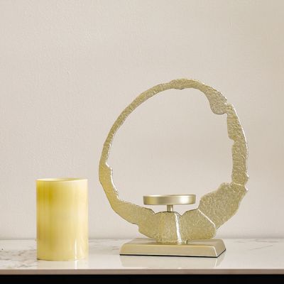 Serengeti Metal Candle Holder Gold 33X11X35Cm 