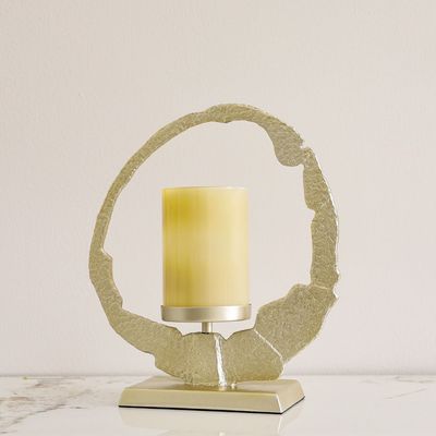 Serengeti Metal Candle Holder Gold 33X11X35Cm 