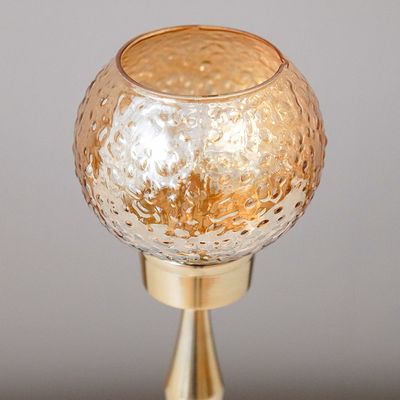 Abriz Set Of 2 Votive Candle Holder Large Gold S-10X10X30Cm L-10X10X34Cm