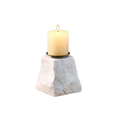 Norwich Rock Textured Candle Holder S 13X13X13Cm White