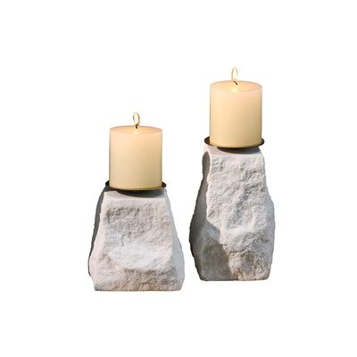 Norwich Rock Textured Candle Holder S 13X13X13Cm White