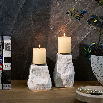 Norwich Rock Textured Candle Holder S 13X13X13Cm White