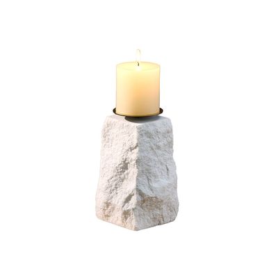 Norwich Rock Textured Candle Holder M 11X11.2X18Cm White