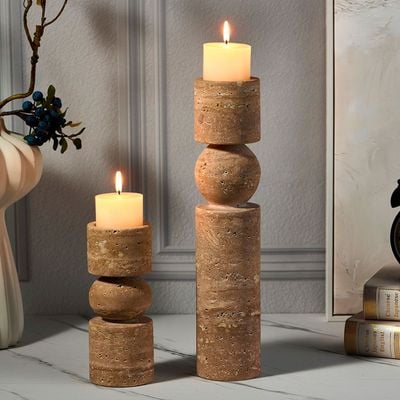 Norwich Pillar Candle Holder M 8.3X8.3X38Cm Peach