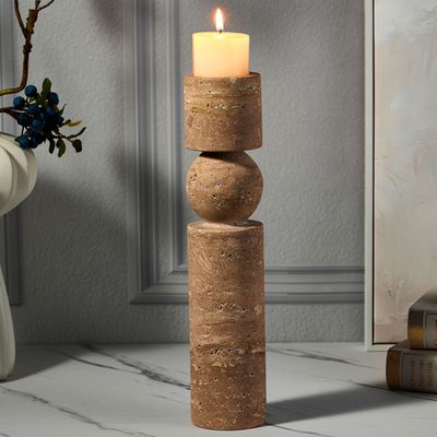 Norwich Pillar Candle Holder M 8.3X8.3X38Cm Peach