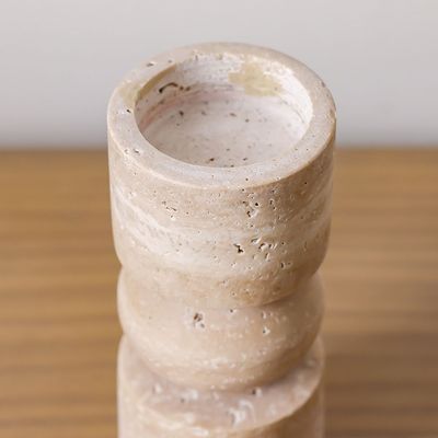 Norwich Pillar Candle Holder S 7.8X7.8X20.2Cm Peach