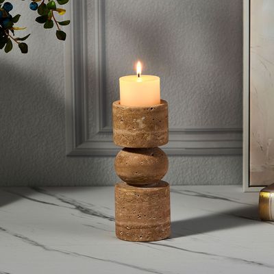 Norwich Pillar Candle Holder S 7.8X7.8X20.2Cm Peach