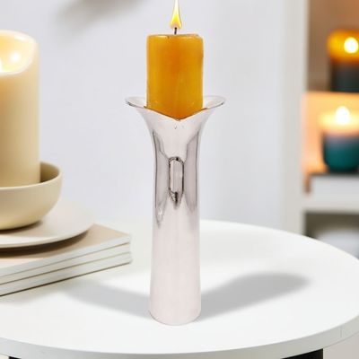 Regal Heritage Candle Pillar Holder Sml 12X9X20 Cm Nickel