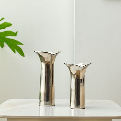Regal Heritage Candle Pillar Holder Lrg 12X9X25 Cm Nickel