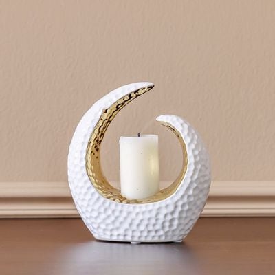 Inaaya Ceramic Gold Candle Holder 14.5X6.5X16.5